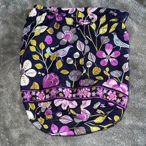 Lined Vera Bradley Floral/Bird Pattern Cinch Bag.